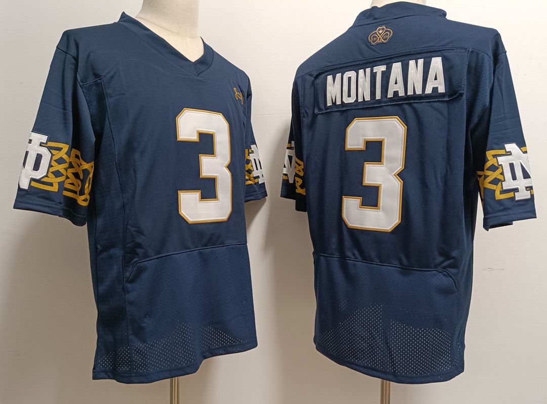 Men Norte Dame Fighting Irish #3 Montana Blue Elite 2025 NCAA Jersey->ncaa teams->NCAA Jersey